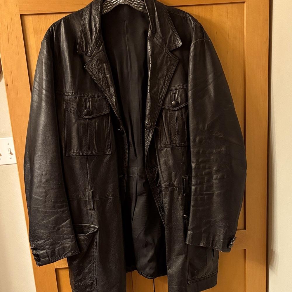 Men's Italian made Black Leather Jacket